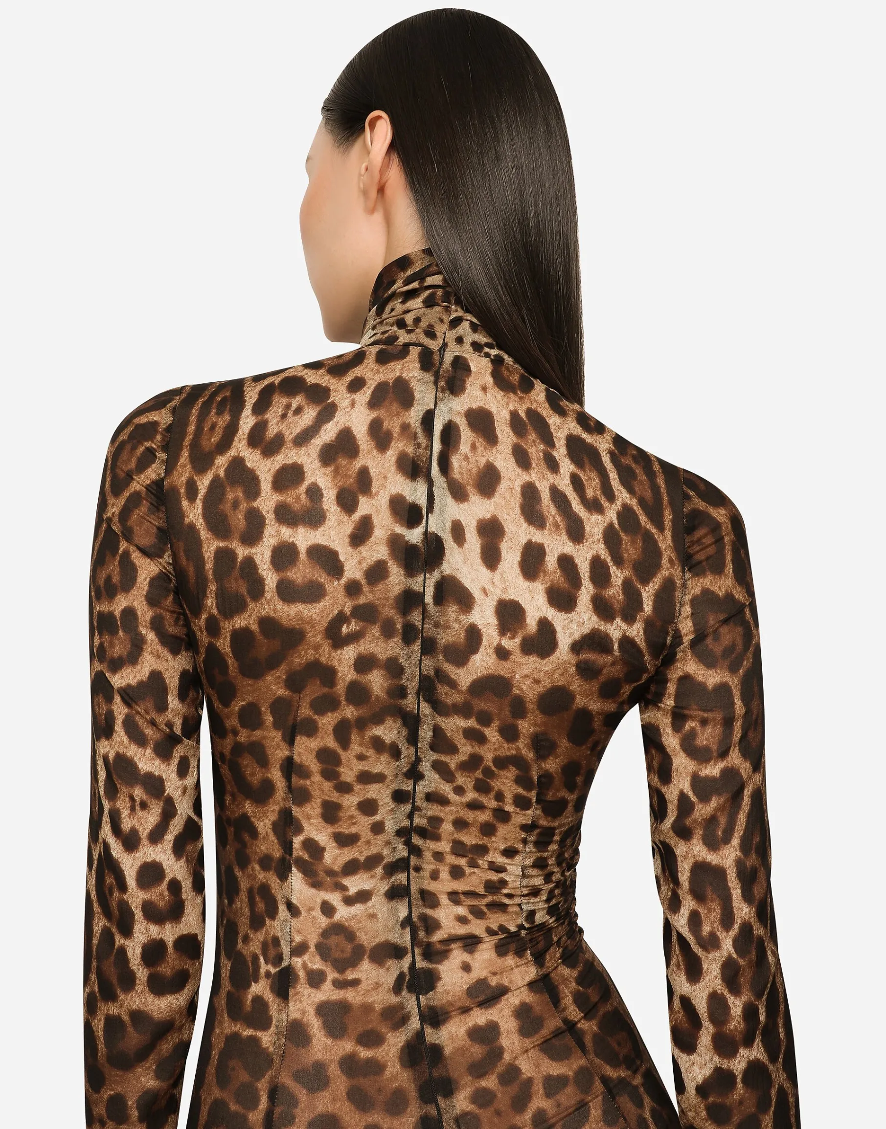 KIM DOLCE&GABBANA Sheer leopard-print jumpsuit