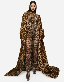 KIM DOLCE&GABBANA Sheer leopard-print jumpsuit