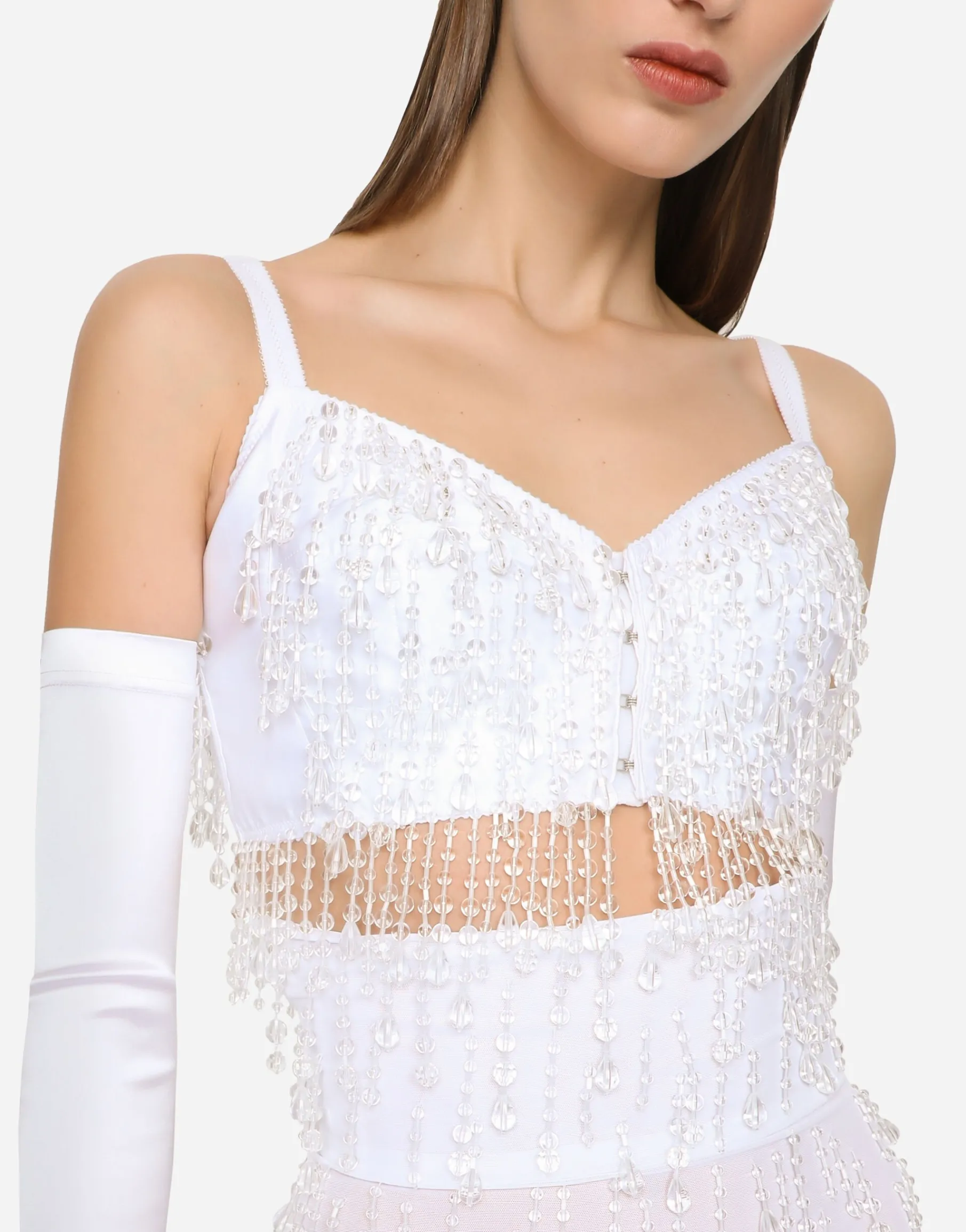 KIM DOLCE&GABBANA Short corset with embroidery