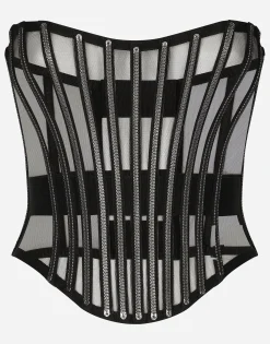 KIM DOLCE&GABBANA Tulle corset belt with boning