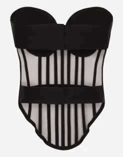 KIM DOLCE&GABBANA Tulle corset with boning and molded cups