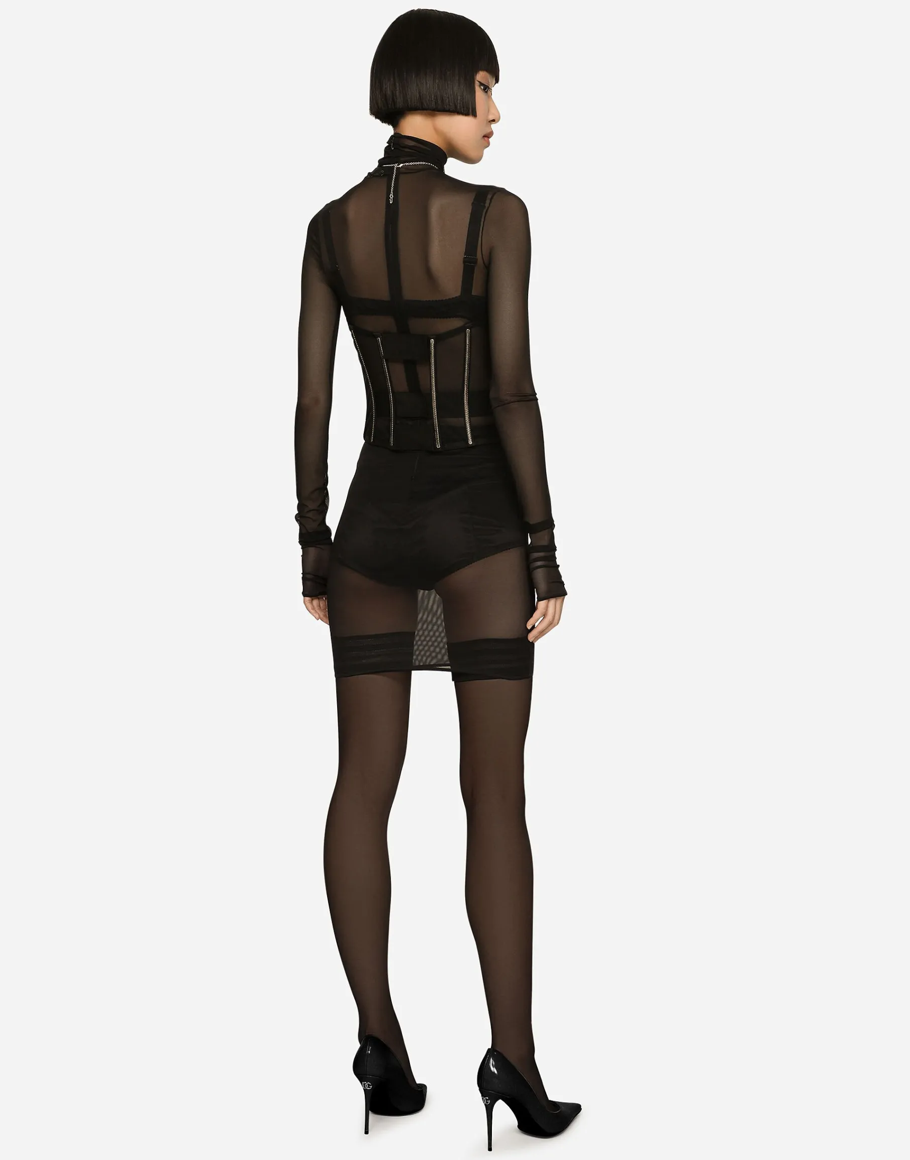 KIM DOLCE&GABBANA Tulle corset belt with boning