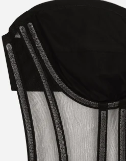 KIM DOLCE&GABBANA Tulle corset with boning and molded cups