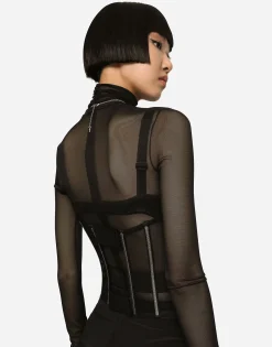 KIM DOLCE&GABBANA Tulle corset belt with boning