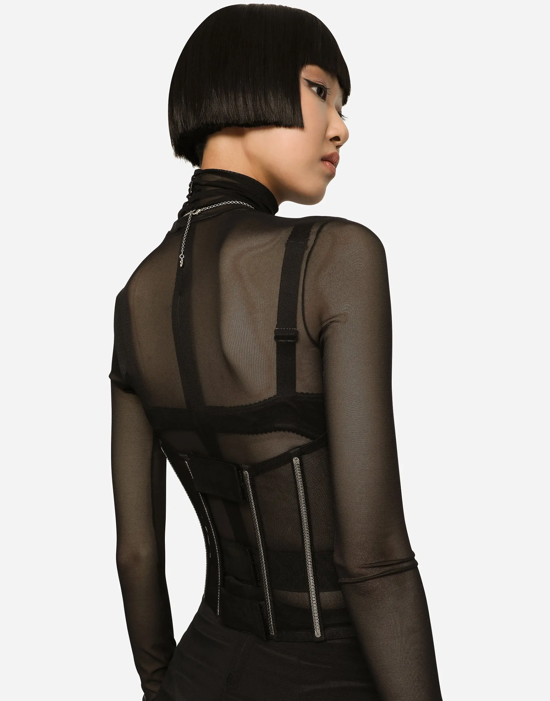 KIM DOLCE&GABBANA Tulle corset belt with boning