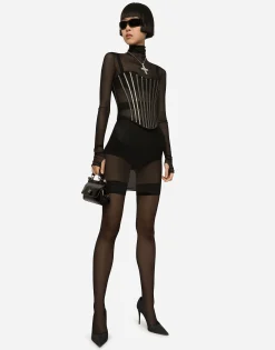 KIM DOLCE&GABBANA Tulle corset belt with boning