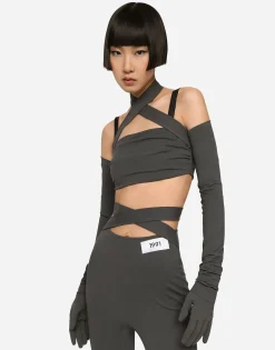KIM DOLCE&GABBANA Viscose top with sleeve details