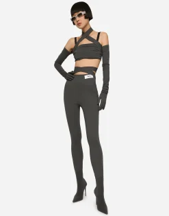 KIM DOLCE&GABBANA Viscose pants with crossover strap on the waist