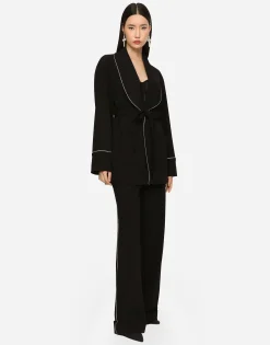 KIM DOLCE&GABBANA Woolen pajama shirt with belt