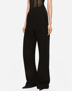 KIM DOLCE&GABBANA Woolen pajama pants with piping