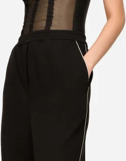 KIM DOLCE&GABBANA Woolen pajama pants with piping