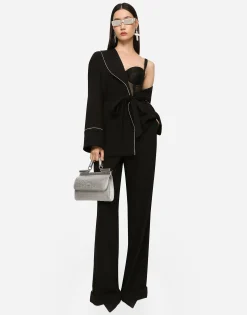 KIM DOLCE&GABBANA Woolen pajama pants with piping