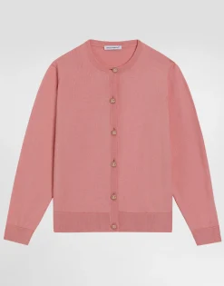 Knit cardigan with logo buttons