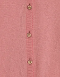 Knit cardigan with logo buttons