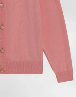 Knit cardigan with logo buttons