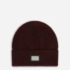 Knit cashmere and wool hat with logo tag