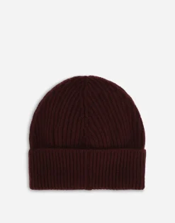 Knit cashmere and wool hat with logo tag