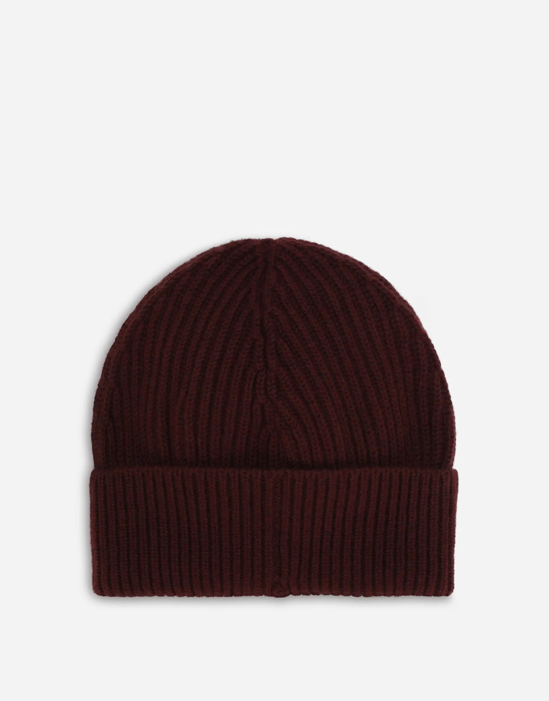Knit cashmere and wool hat with logo tag