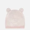 Knit hat with jacquard logo and ears