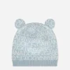 Knit hat with jacquard logo and ears