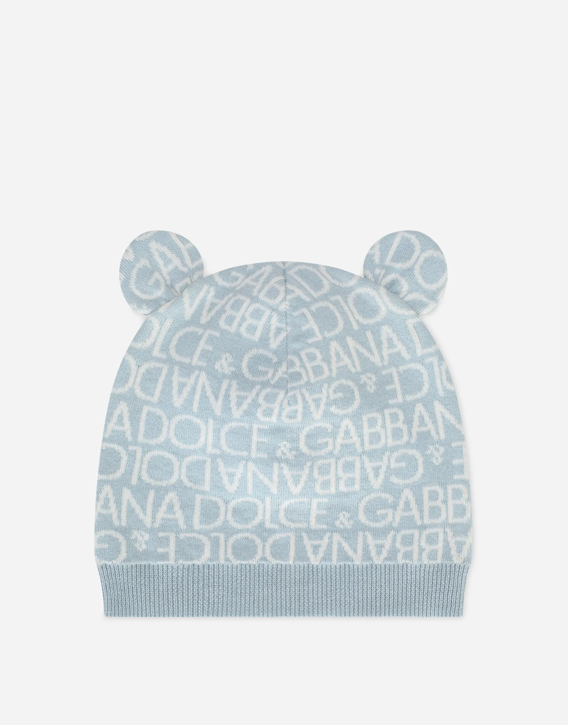 Knit hat with jacquard logo and ears