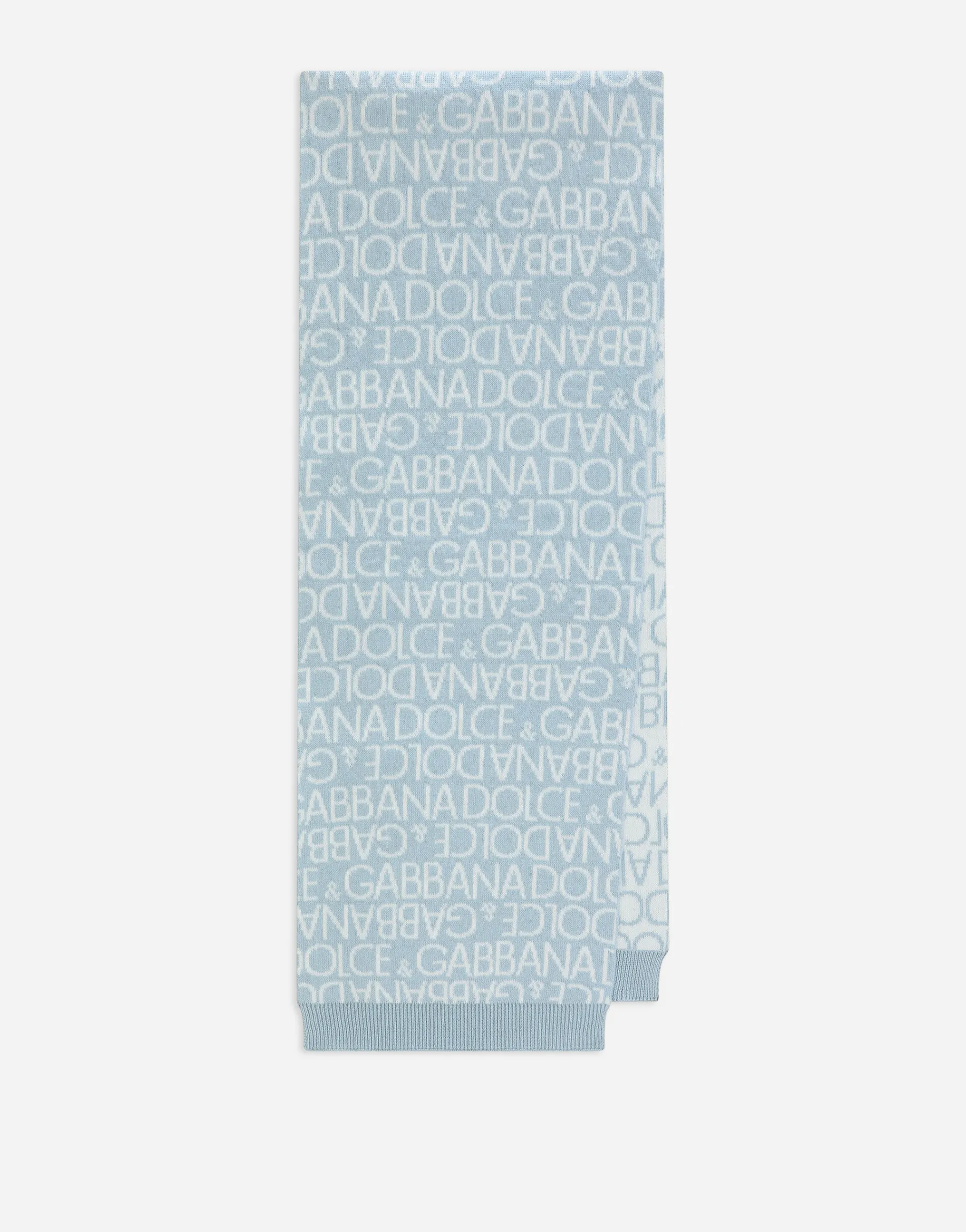 Knit scarf with all-over jacquard logo