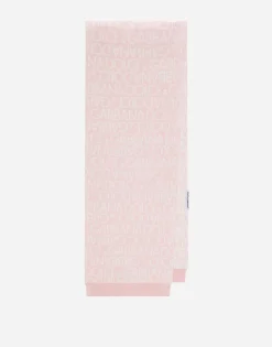 Knit scarf with all-over jacquard logo