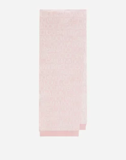 Knit scarf with all-over jacquard logo