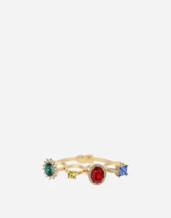 Knucklebuster ring with colorful rhinestones