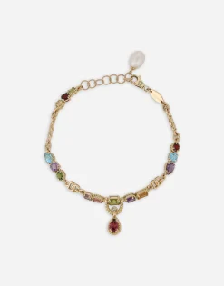 18kt yellow gold bracelet with mutlicolored fine gemstones