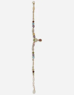 18kt yellow gold bracelet with mutlicolored fine gemstones