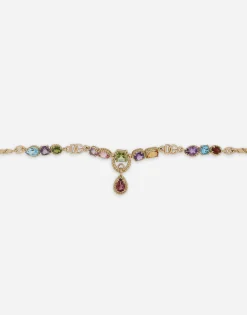 18kt yellow gold bracelet with mutlicolored fine gemstones