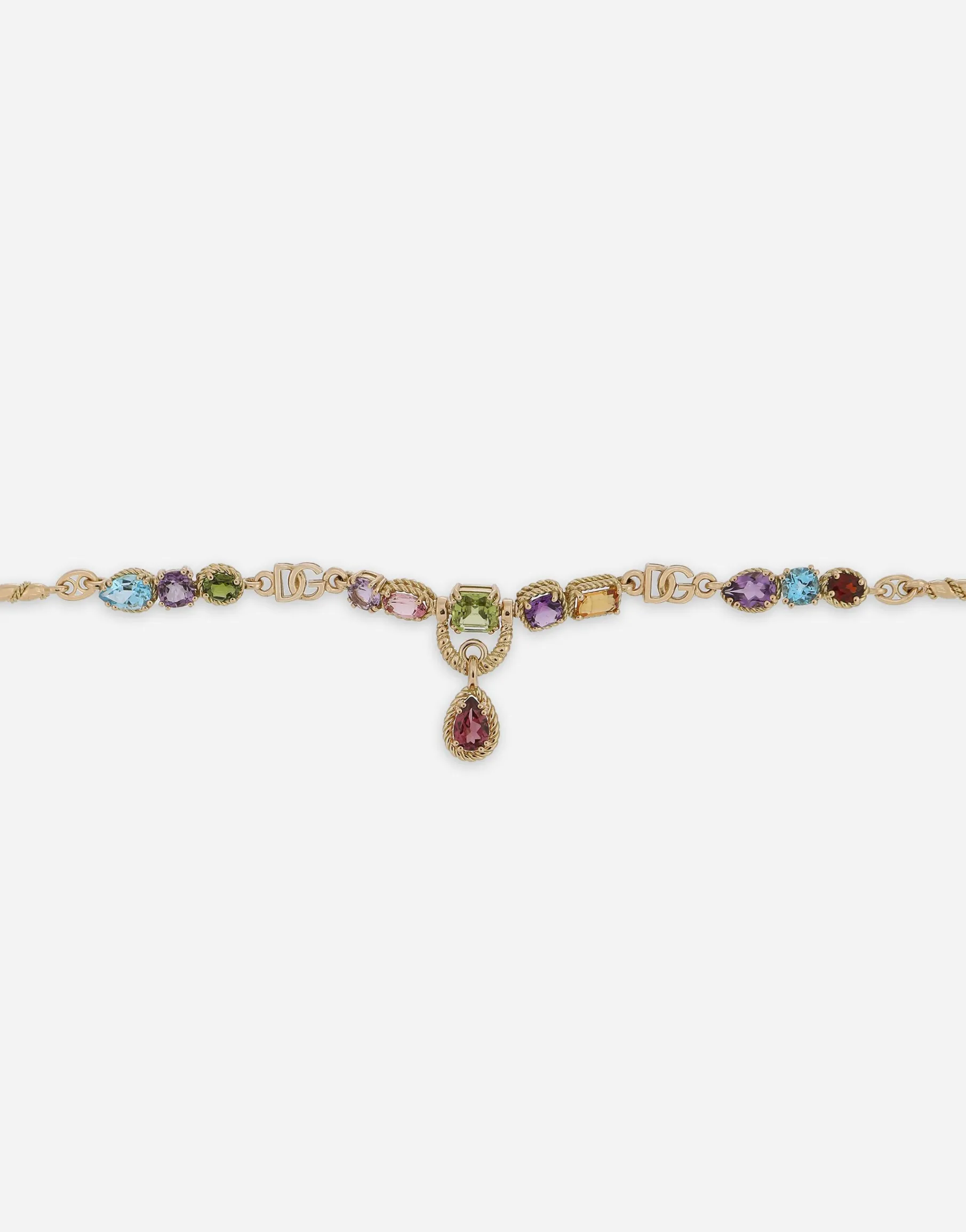 18kt yellow gold bracelet with mutlicolored fine gemstones