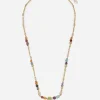 18kt yellow gold necklace with multicolored fine gemstones