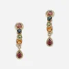 18 kt yellow gold pierced earrings with multicolor fine gemstones
