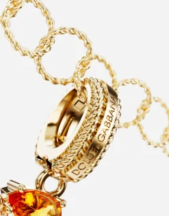 18 kt yellow gold rainbow pendant with multicolor finegemstones representing number 9
