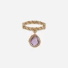 18 kt yellow gold ring with amethist