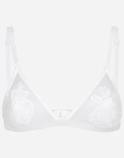 Lace and tulle soft-cup triangle bra