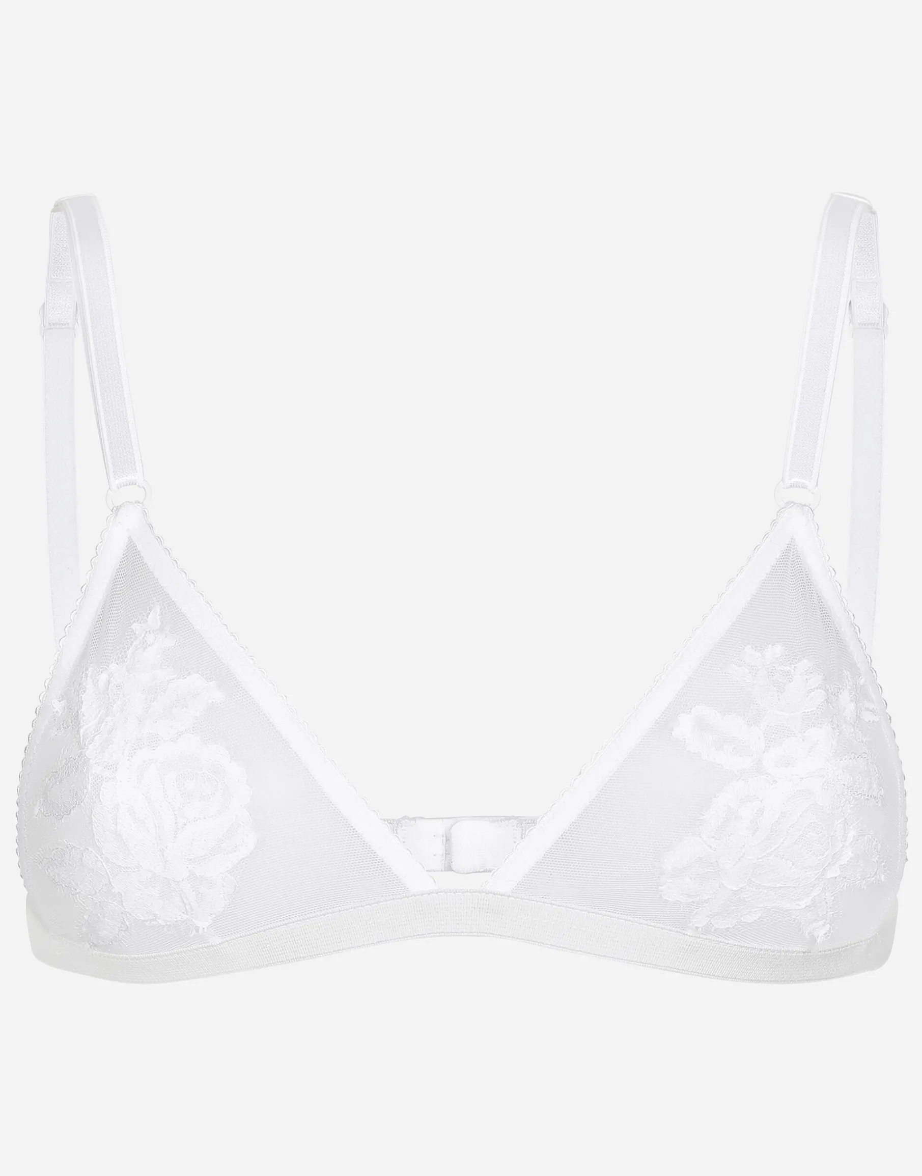 Lace and tulle soft-cup triangle bra