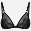 Lace and tulle soft-cup triangle bra