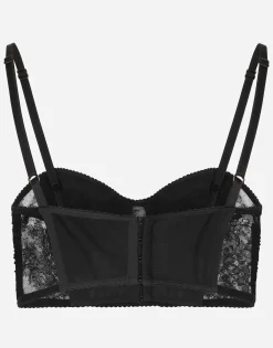 Lace balconette corset with straps