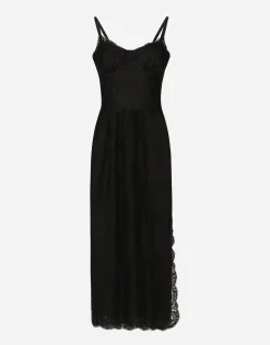 Lace calf-length slip dress