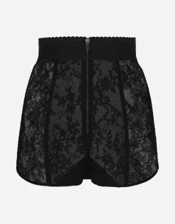 Lace high-waisted panties with elasticated waistband