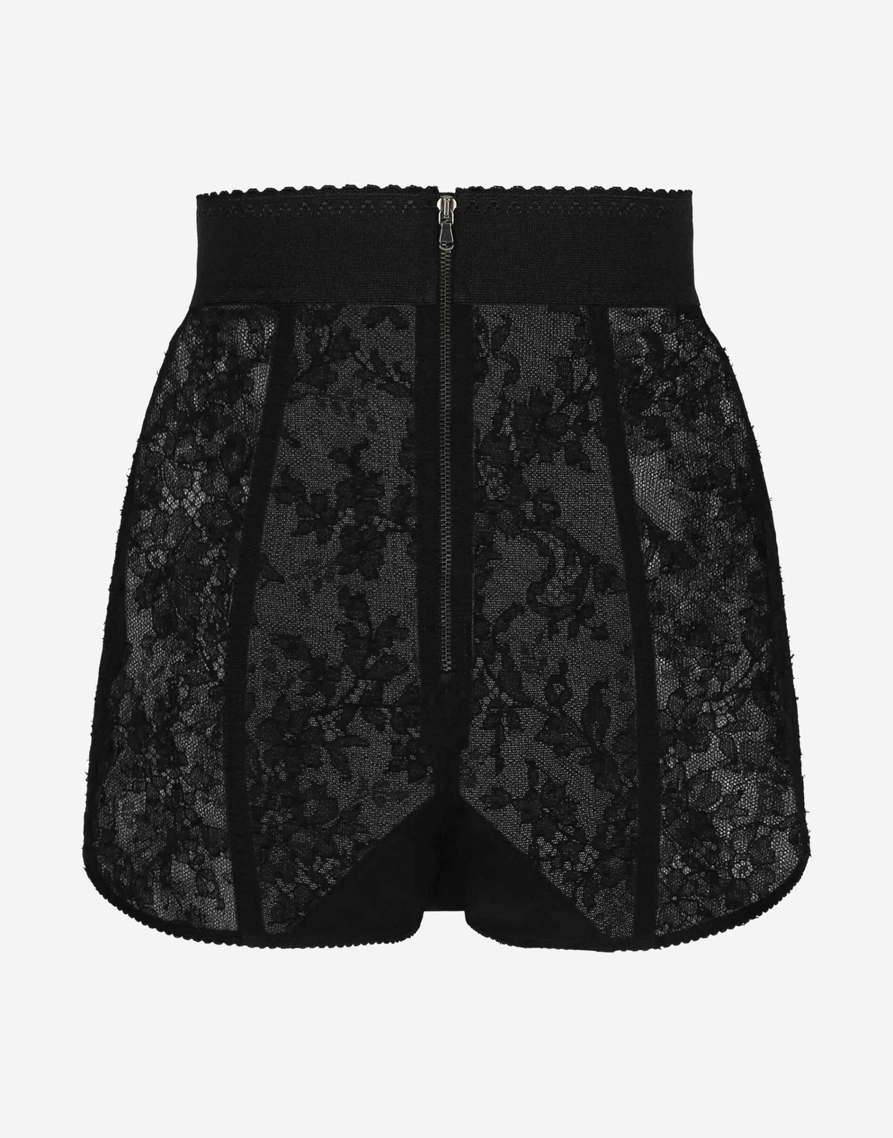 Lace high-waisted panties with elasticated waistband