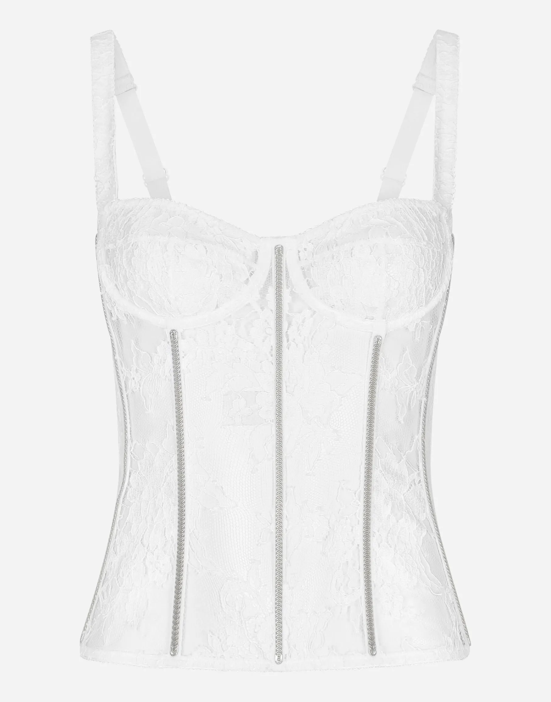 Lace lingerie bustier with straps