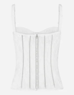 Lace lingerie bustier with straps
