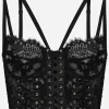 Lace lingerie corset with straps and eyelets