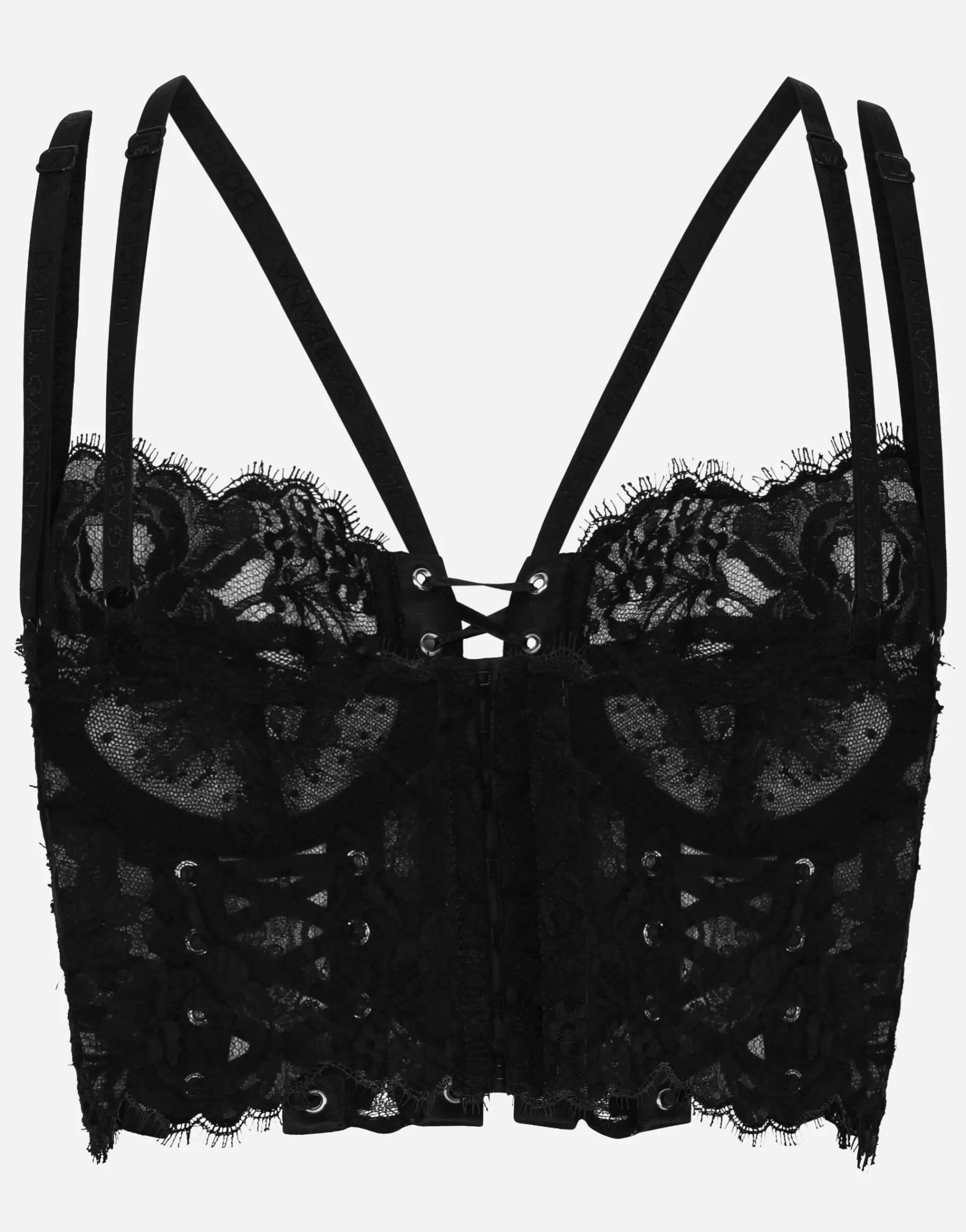 Lace lingerie corset with straps and eyelets
