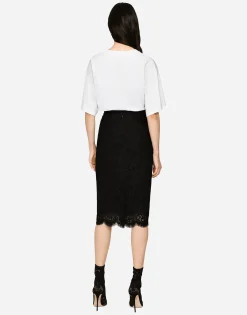 Lace midi skirt