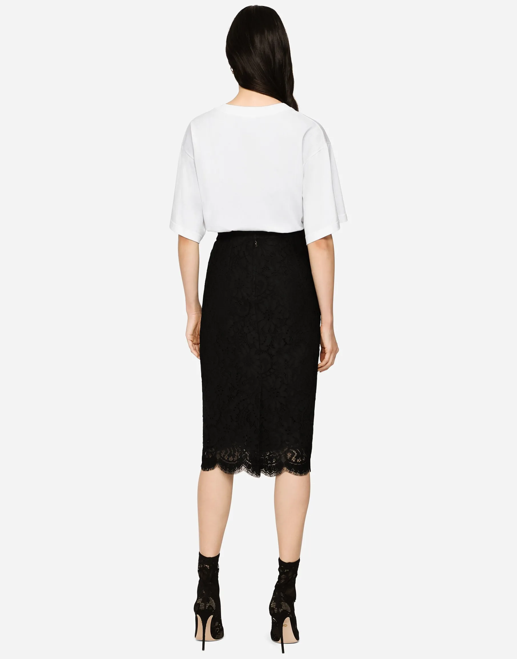 Lace midi skirt
